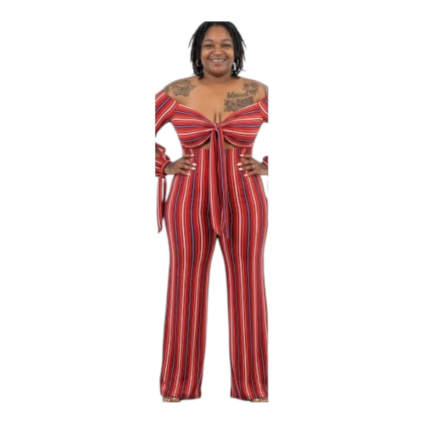 Red Stripe Jumpsuit