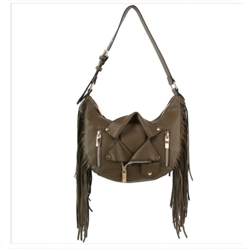 Moto Fringe Crossbody Shoulder Bag