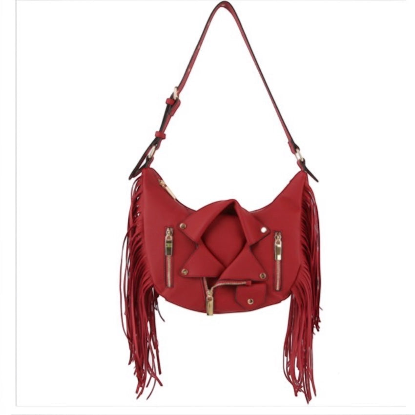 Moto Fringe Crossbody Shoulder Bag