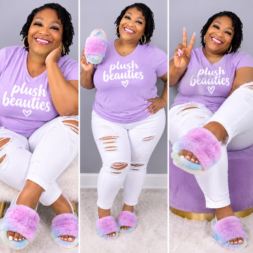 Lavender Plush Beauties Sandals
