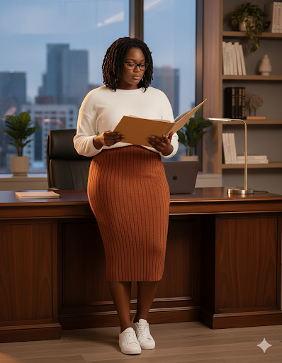 Stripped Skirt(Deep Orange )