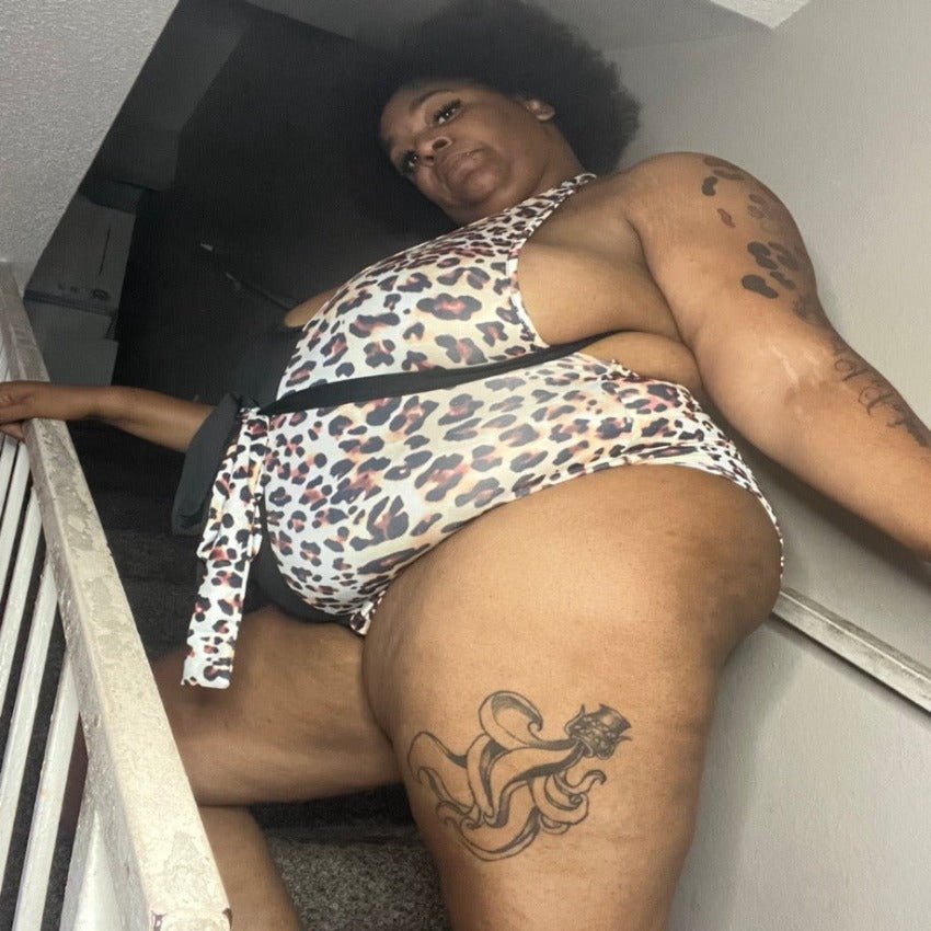 Black & Leopard 1-Piece Swimsuit