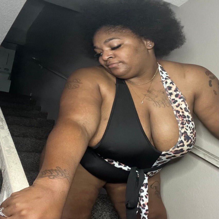 Black & Leopard 1-Piece Swimsuit