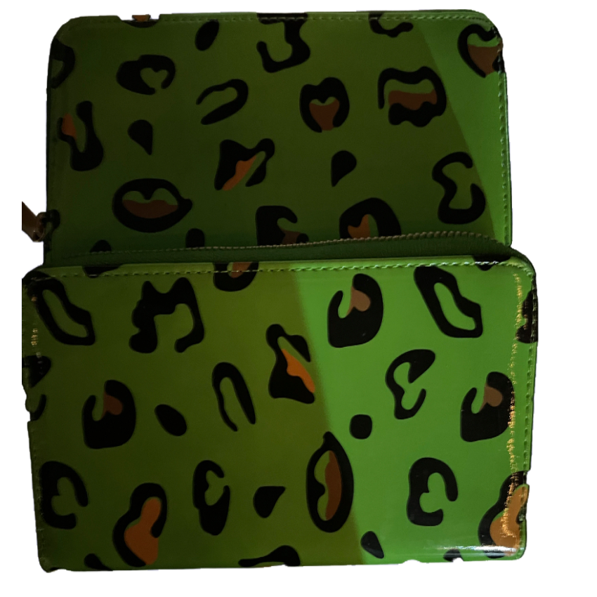 Green Leopard Print Wallet