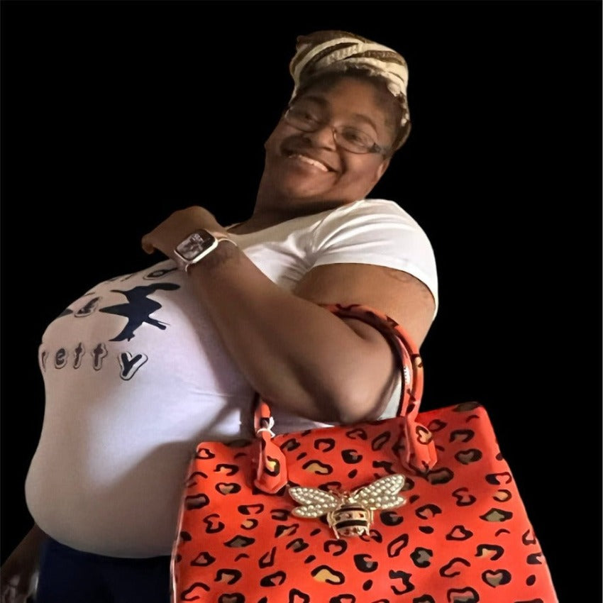 Orange Bold Leopard Tote